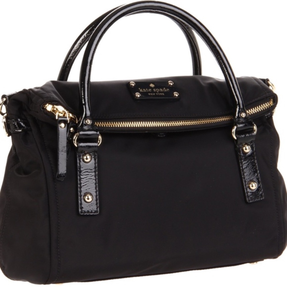 Kate Spade New York Black Nylon Small Leslie Handbag~Vintage Classic~